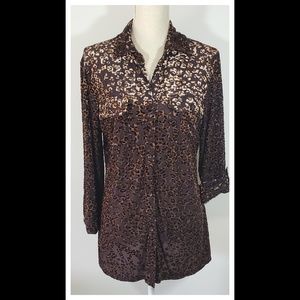 Peck & Peck Animal Print Shirt - Sz L